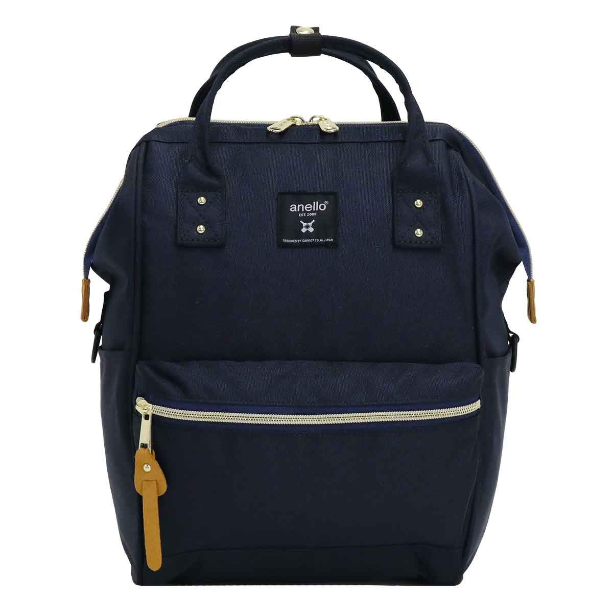 Anero ATB0197Z Backpack with Clasp, S, A4 Base, Water Repellent, Multiple Storage, PC Storage, Navy