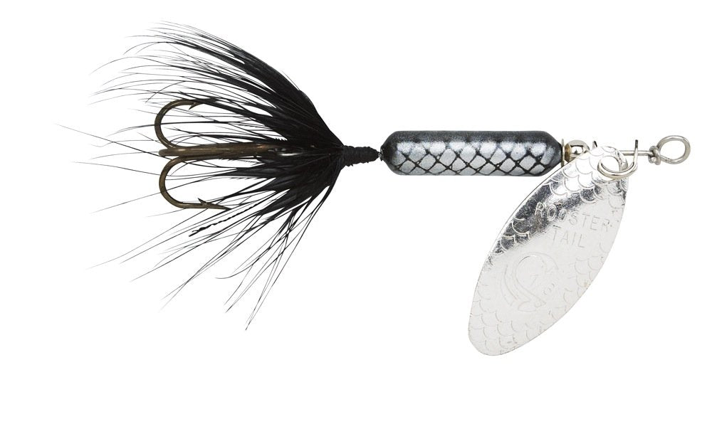 Yakima Bait Wordens 214-BL Rooster Tail in-Line Spinner, 3", 3/8 oz, Treble Hook Black