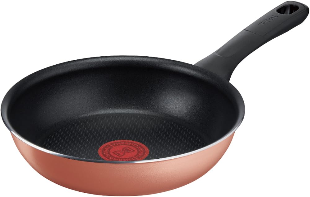 T-fal B58602 Tefal Frying Pan, 7.9 inches (20 cm), Compatible with Gas Fire, Honey Gold Frying Pan, Non-Stick
