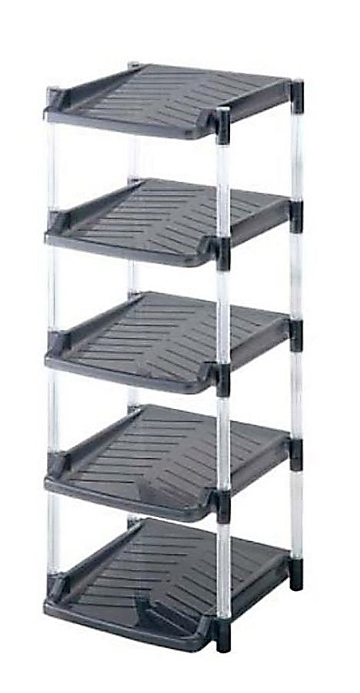 Heiwa Kougyou Crystal Shoe Rack, 5 Tiers, Gray, Gray