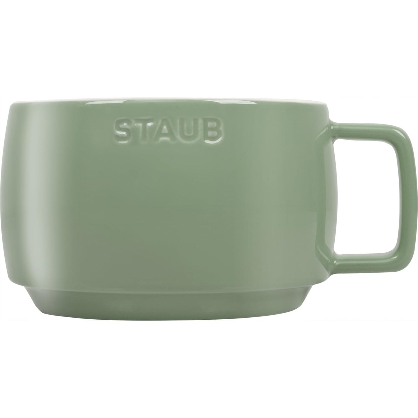 STAUB Ceramic Stacking Mug, Eucalyptus Green, 16.9 fl oz (500 ml), Cylindrical, Microwave & Dishwasher Safe, Soup Mug