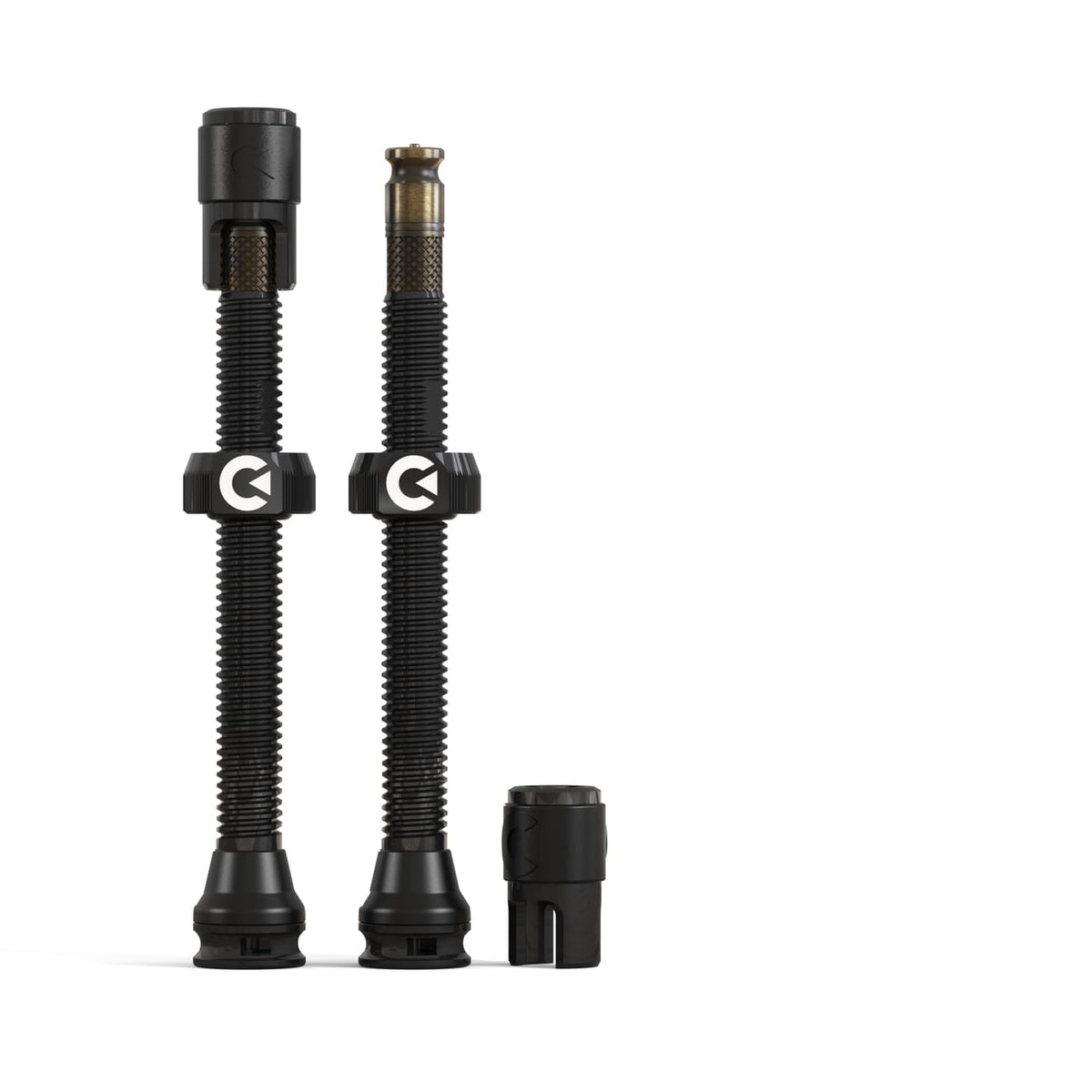 CLIK TUBELESS Valve Set for Bicycles, Instant Attachment and Removal, 2.4 inches (60 mm), Black