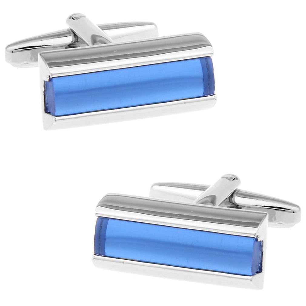 Blue Simple Bar Cufflinks