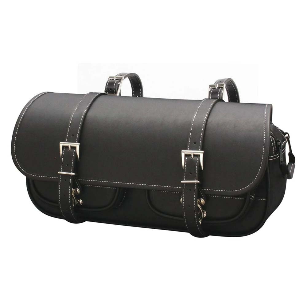 Degner nylon saddle bag muffler side PVC (synthetic leather), nylon 21x42x14cm Black NB-44