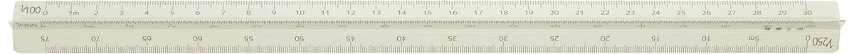 Marby 014-0209 Aluminum Triangular Scale 11.8 inches (30 cm) Architect White
