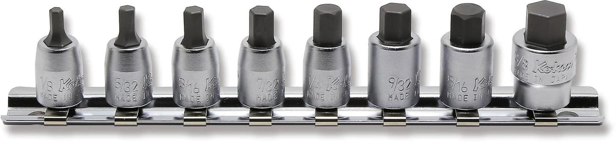 Ko-ken RS2010A/8-L25 1/4 Sq. Dr. Socket set 1/8-3/8 Hex Length 25mm 8 pieces