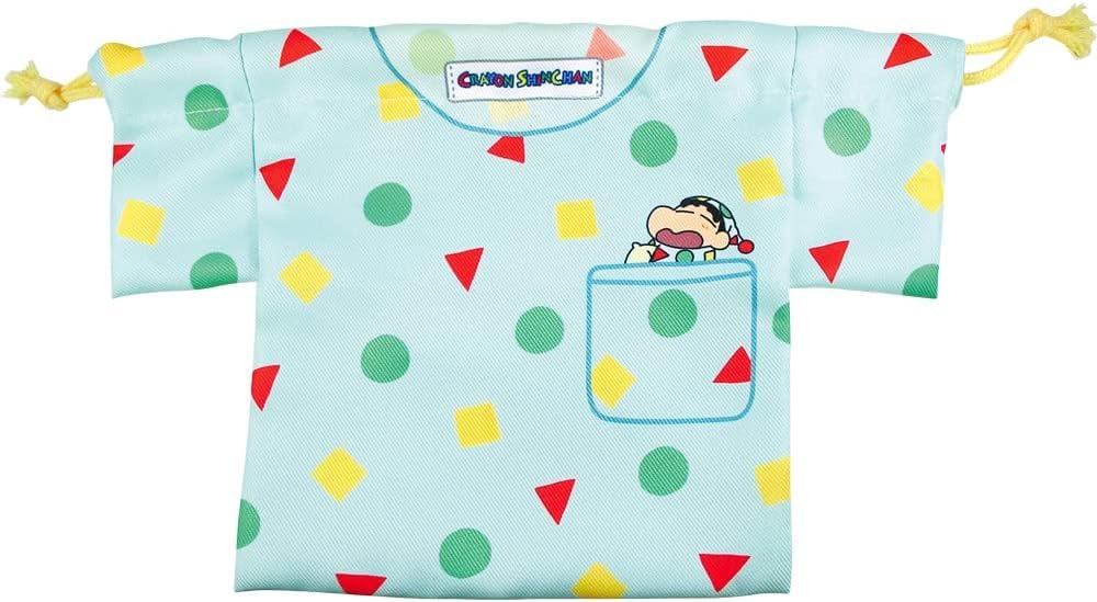 Tees Factory KS-5530179GR Crayon Shin-chan Pajamas-Shaped Drawstring Shirt, Green, Approx. 7.9 x 11.4 inches (20 x 29 cm)