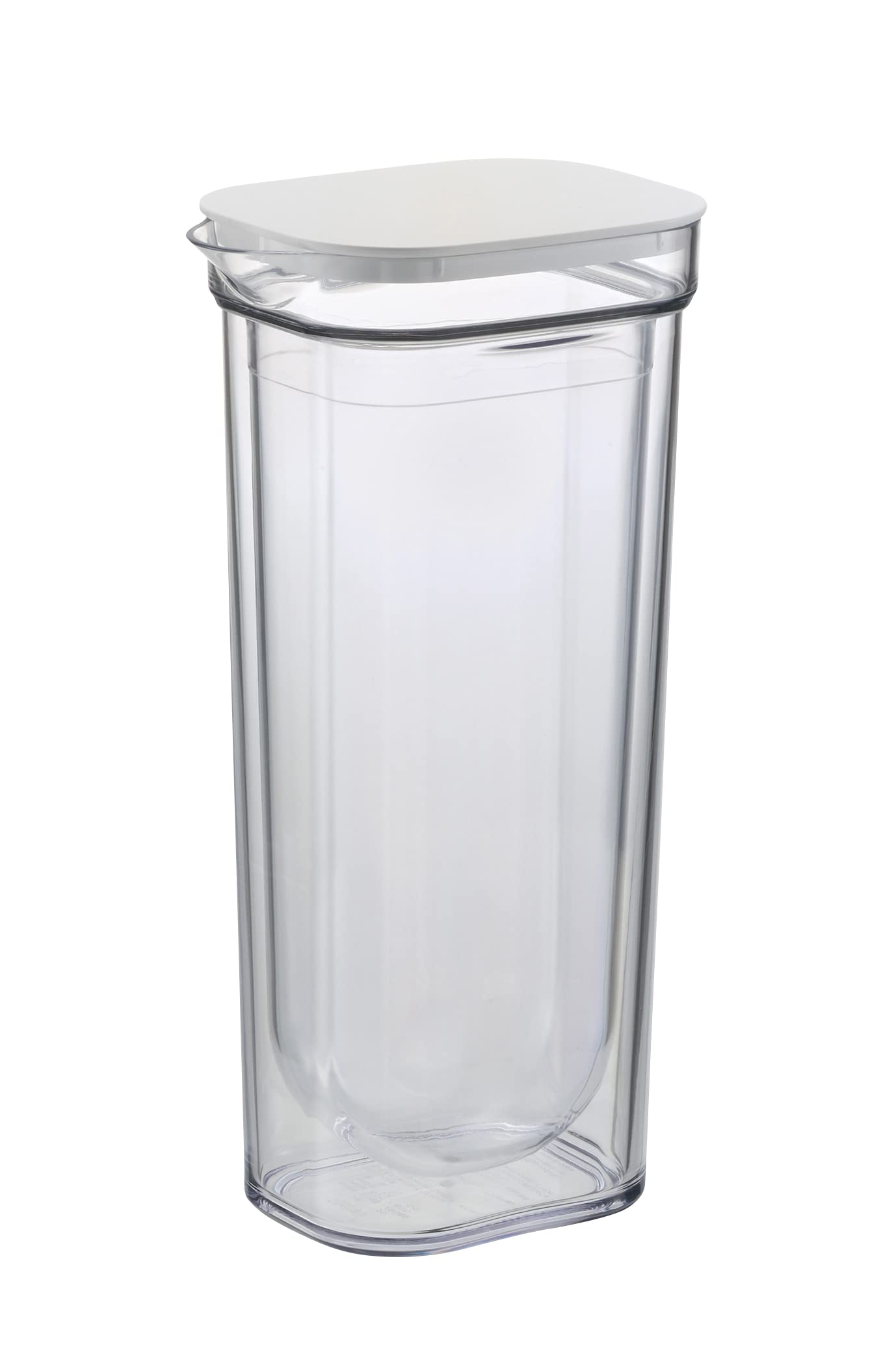 Richell 110121 Water Jug, Pitcher, Cold Water Bottle, Jug, Barley Tea Pot, White, 3.3 gal (1 L), Double Wall Carafe, Clear, Dishwasher Safe