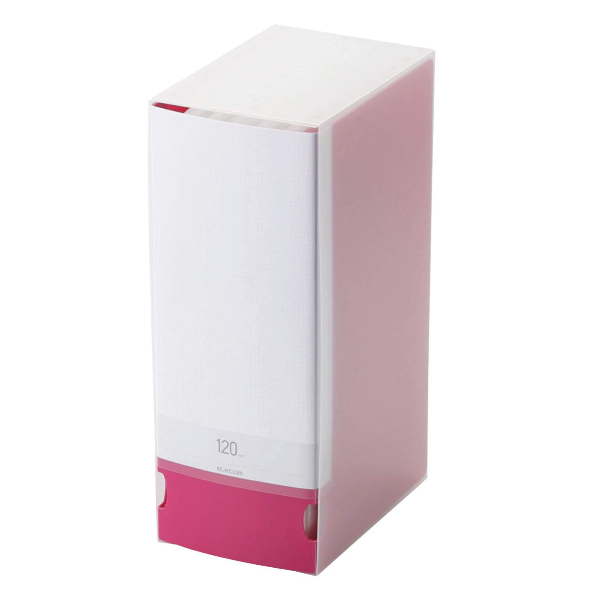 Elecom CCD-FB120PN File Case, DVD, CD Compatible File Case, Holds 120 Cards, Pink