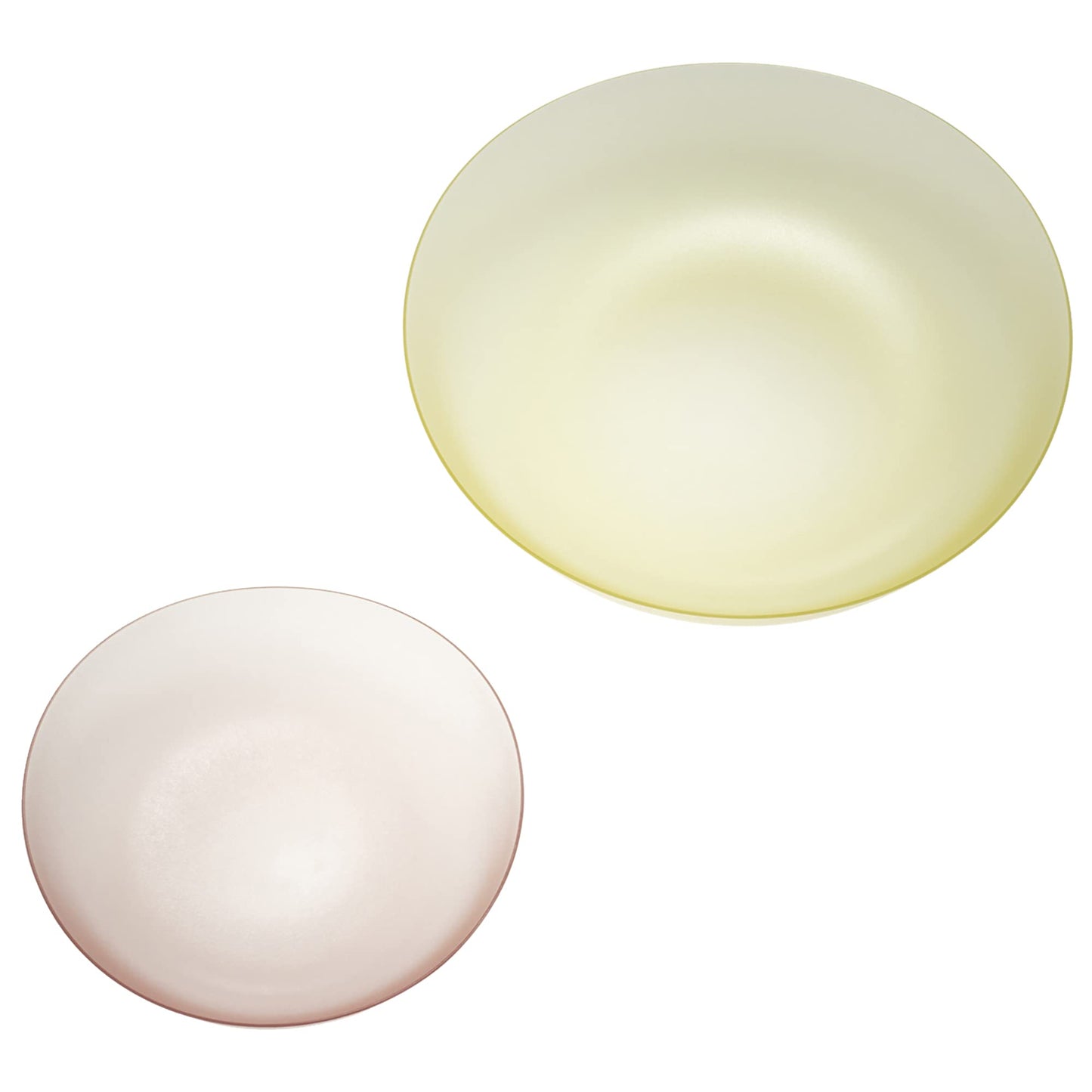 Plakira Swagi Plate Bowl, Curry Plate and Pasta Dishes, Set of 2, Yellow (Diameter 8.3 inches (21 cm) & Pink (Diameter 5.5 inches (14 cm)), 2 Pieces, Dishwasher Safe, Heat Resistant Up to 2100 Degrees (100 °C)