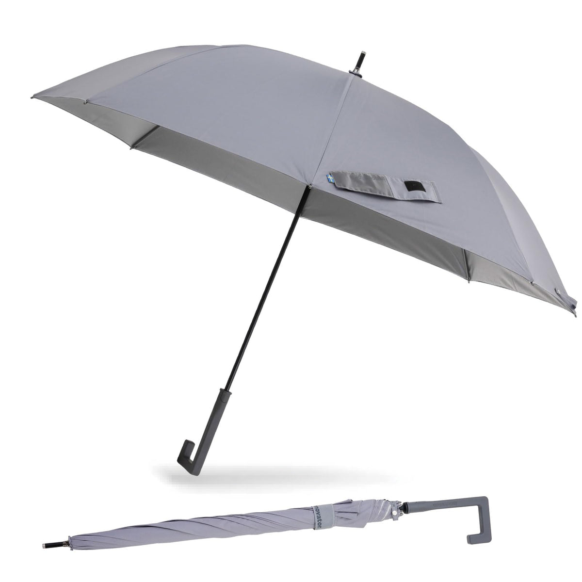 Ogawa Parasol Men's Umbrella, Large, Durable, Fiberglass Ribs, Heat Blocking, Light Blocking, UV Protection, Over 99%, Innovator Innovator, Water Repellent, Back Coating, gray (dark gray), 65cm