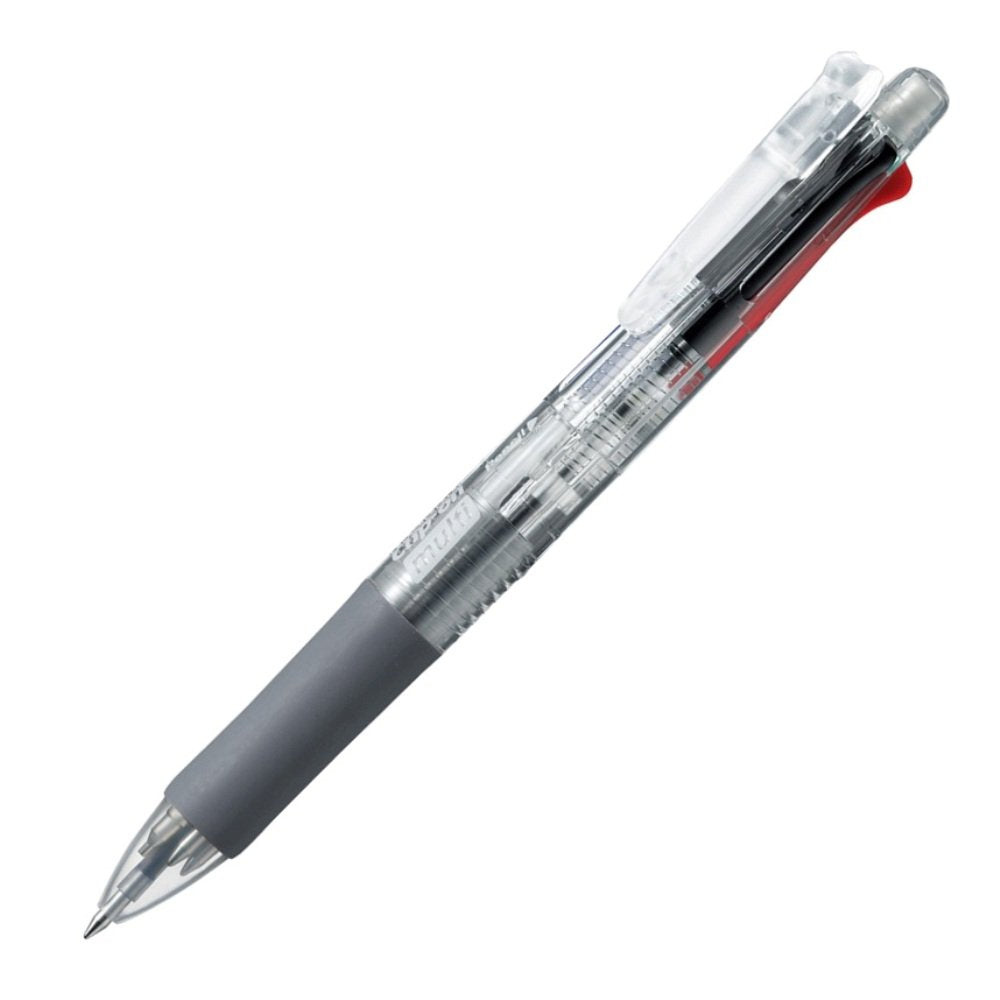 Zebra B-B4SA1-C Multi-Functional Pen, 4 Colors + Sharp Clip-On Multi, Transparent, 10 Pieces