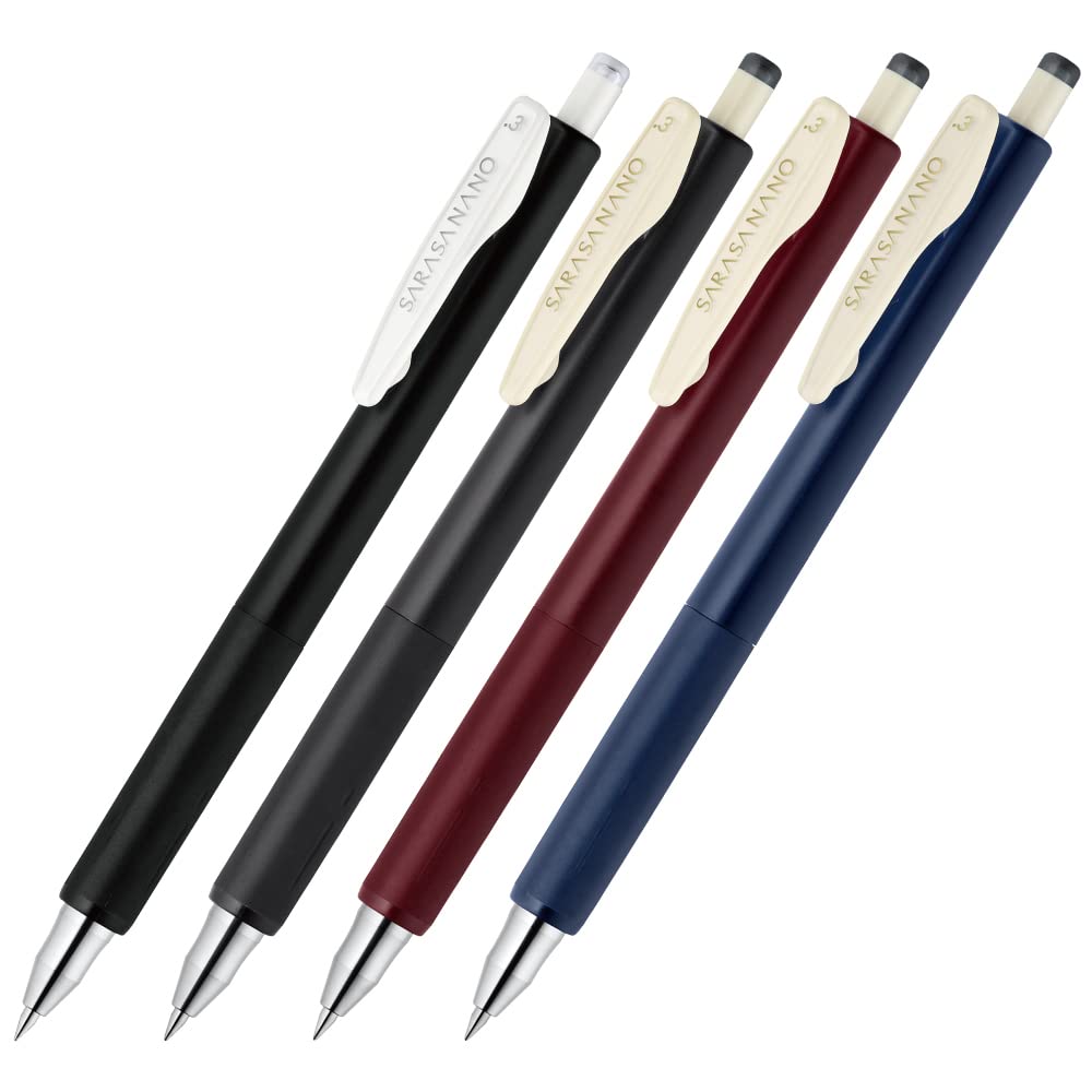 ZEBRA JJH72-BK4C-AZ Gel Ballpoint Pen, Sarasa Nano 0.01 inch (0.3 mm), Set of 4 Black