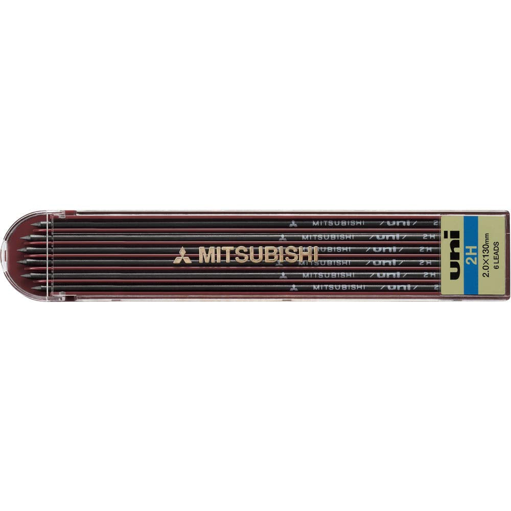 Uni Drop Holder Type Pencil Lead, 2.0mm, 2H (ULN2H)