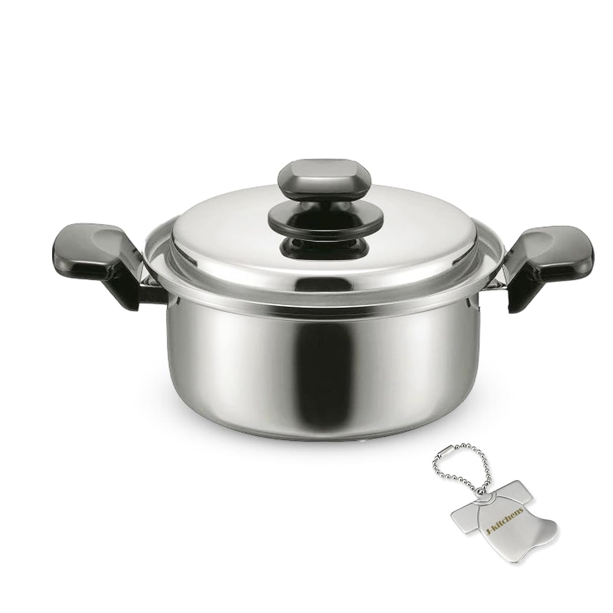 J-kitchens Dining Table Interior Two-Handled Pot, Water, Healthy Function, 7.9 inches (20 cm), Gas Induction Compatible, Made in Japan, Original Tag Included