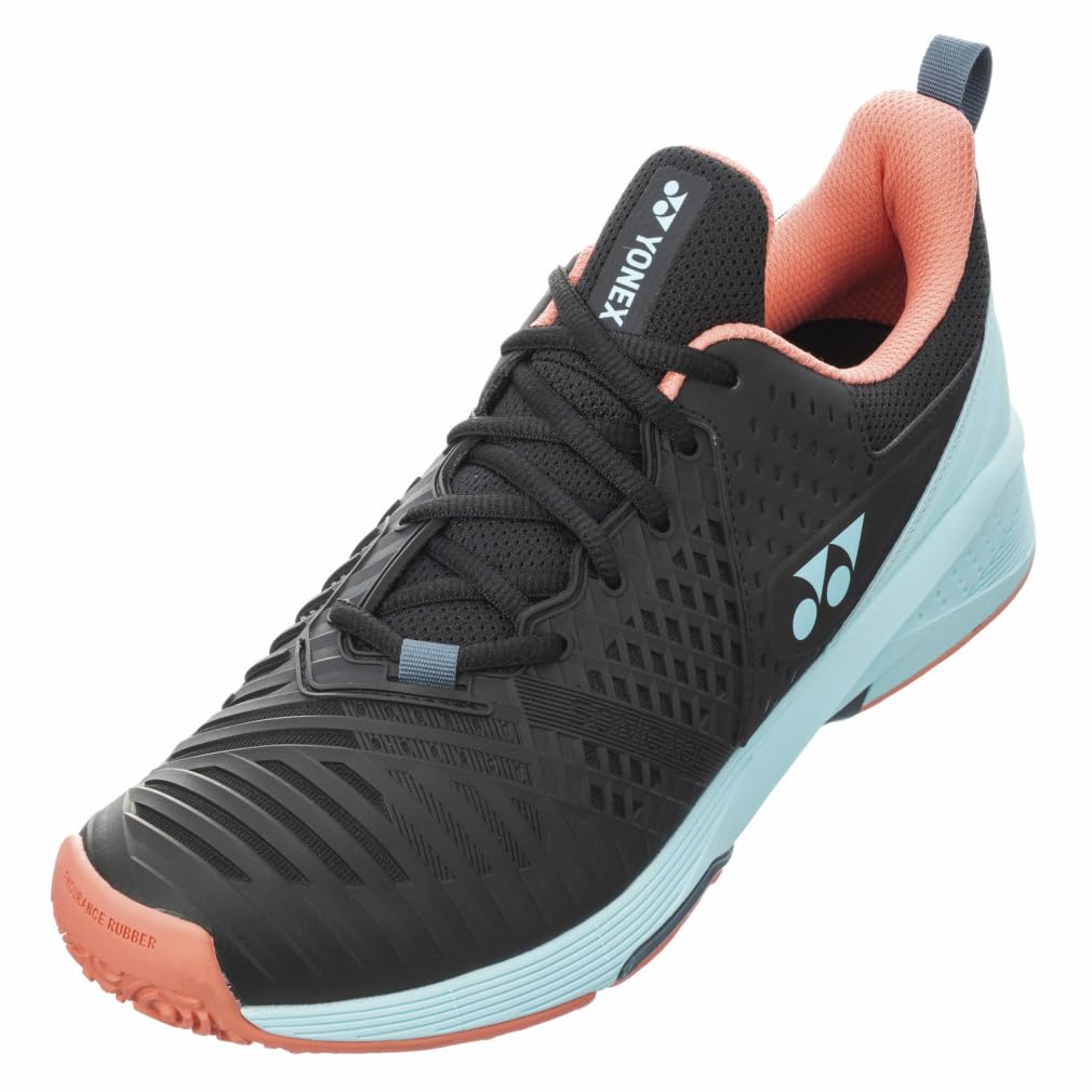 Yonex Power Cushion Sonicage 3MGC Tennis Shoes, Black/Sky Blue (572), 26.0 cm