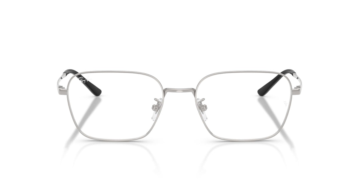 Ray-Ban RX8784D Square Prescription Eyewear Frames, Silver/Demo Lens, 54 mm