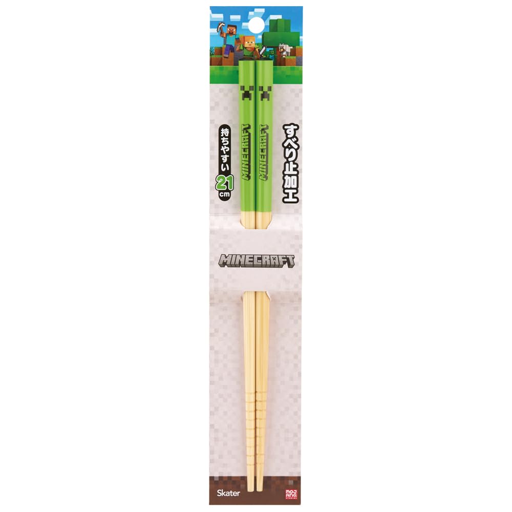 Skater ANT4-A Bamboo Safety Chopsticks 8.3 inches (21 cm) Minecraft Creeper Chopsticks