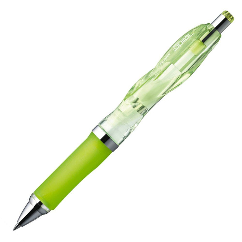 Zebra Nu Spiral CC Ballpoint 0.7 mm Pen, Clear Light Green/Black Ink (BA51-CLG)