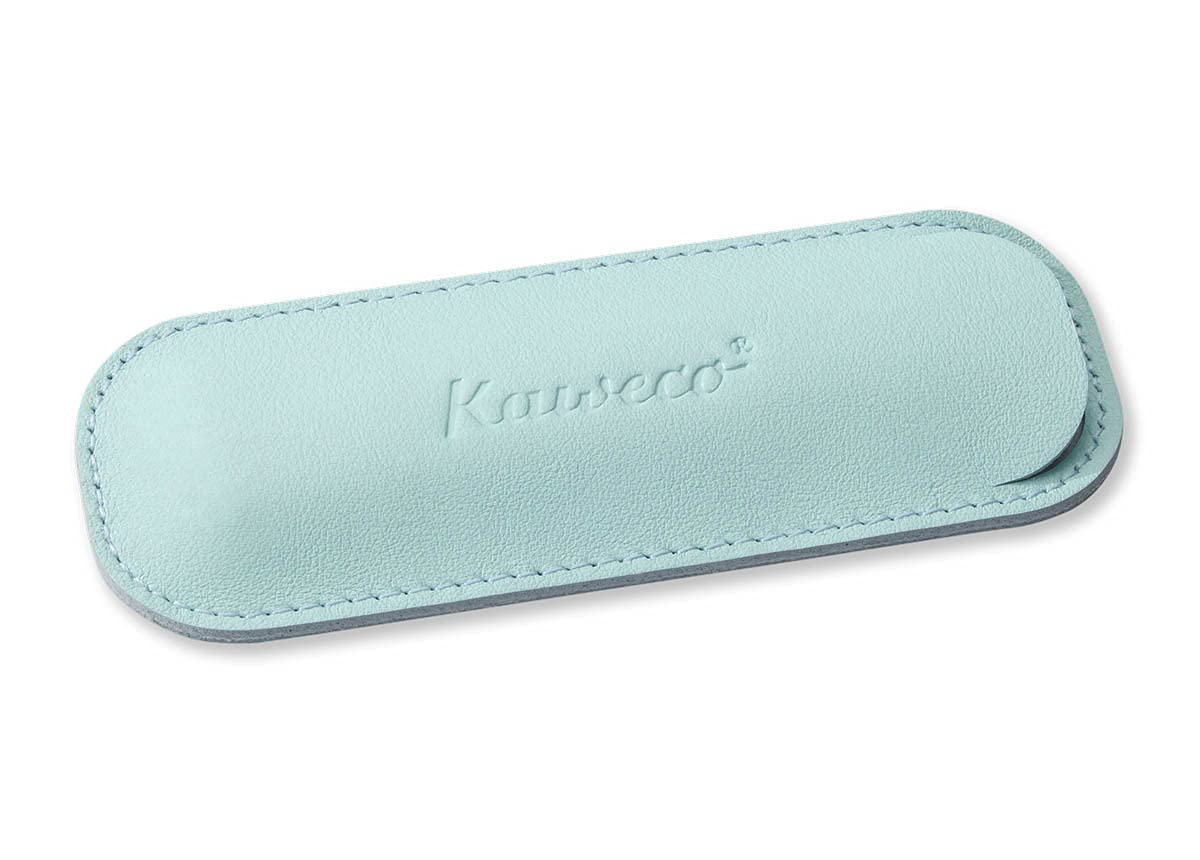 Kaweco Eco Leather 2 Pen Pouch SPORT Tender Mint I Pen Case Suitable for The Sport Series I Writing Case Made of Genuine Leather with Beautiful Embossing I Chic & Classic 12 x 4.5 cm