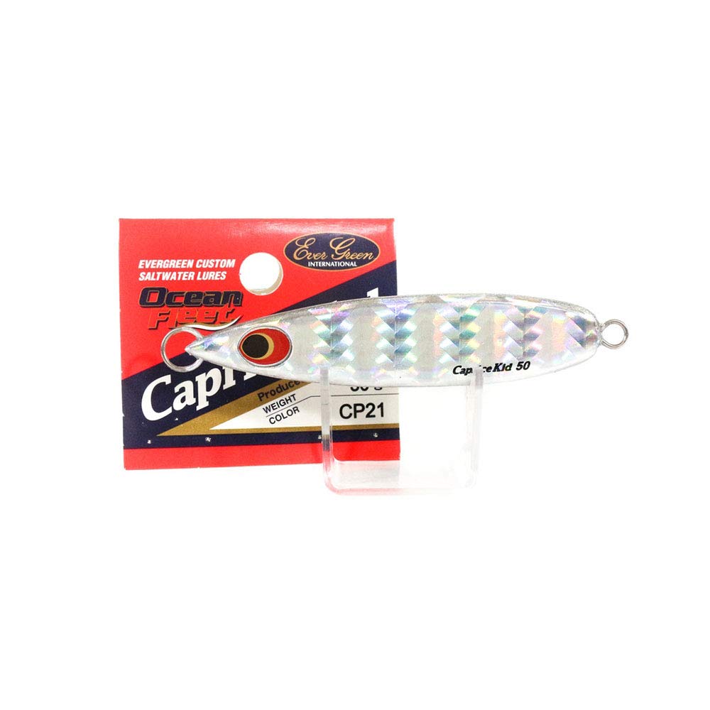 Evergreen CP21 Metal Jig, Capri Skid, 3.3 inches (8.5 cm), 1.8 oz (50 g), Inazuma Silver