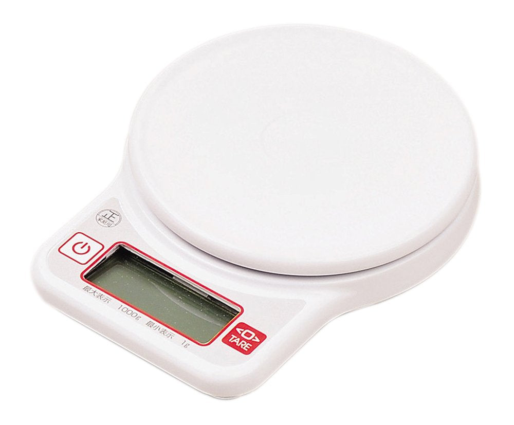 Pearl Metal D-16 Digital Kitchen Scale, 2.2 lbs (1 kg), Round Me