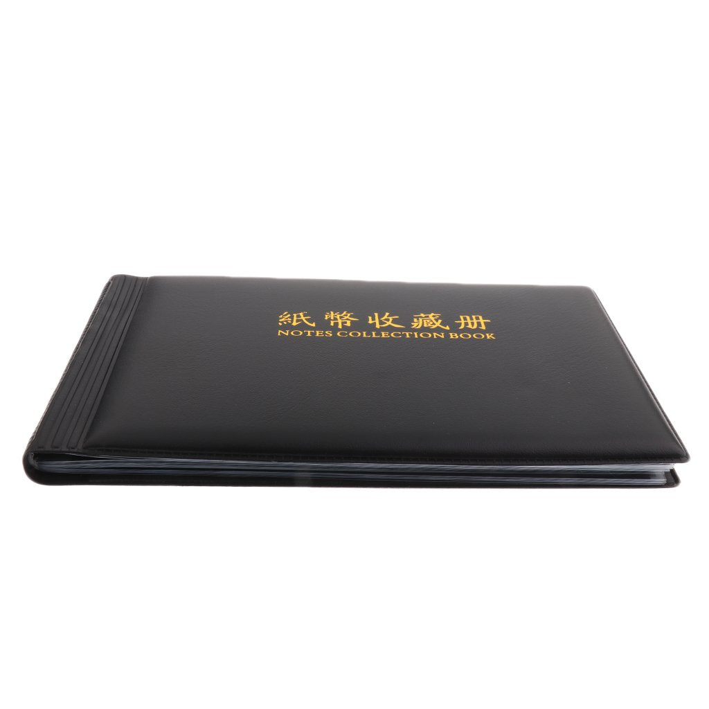 MagiDeal Banknote Currency Collection Album Paper Money Pocket Holders Cash Collecting 30 Pages Black