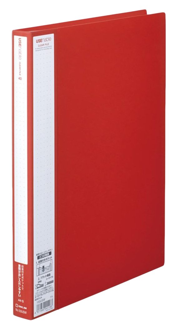 King Jim 133 USW Clear File, 40 Pockets, Red
