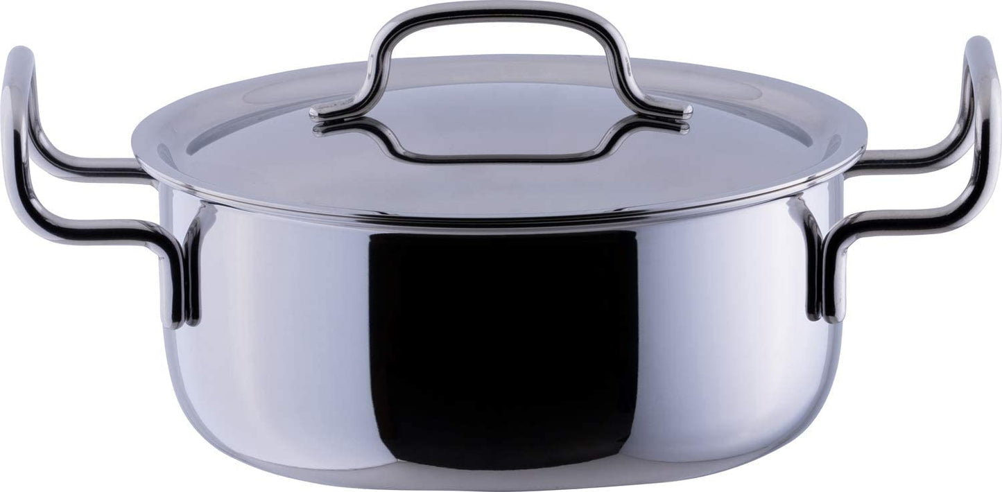 Miyazaki Manufacturing GEO-22T Paint Geo Two-Handed Pot, 8.7 inches (22 cm), Made in Japan, IH Compatible, All Heat Sources, Silver