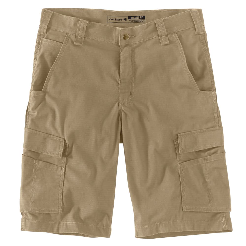 Carhartt Men's Relaxed 11.5" Force Ripstop Cargo Short, Dark Khaki, W35