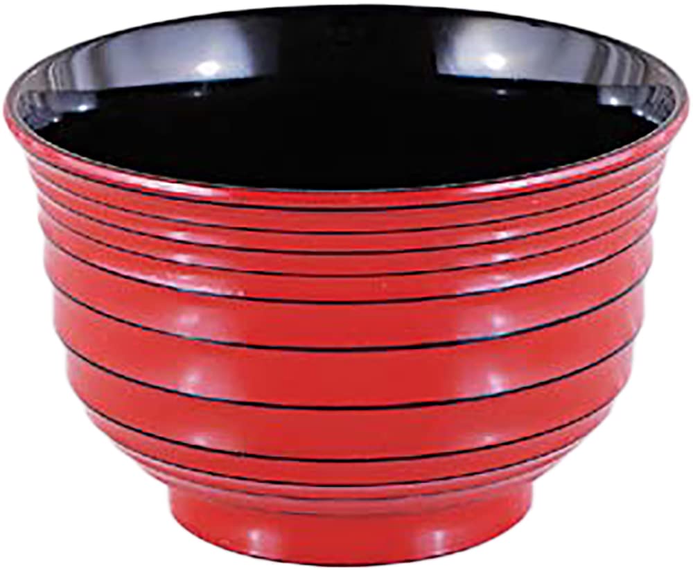 Fukui Craft Miso Soup Bowl, Heat Resistant, Made in Japan, Dishwasher Safe, Ryusen Soup Bowl, Negoro Sharpened, Inner Black