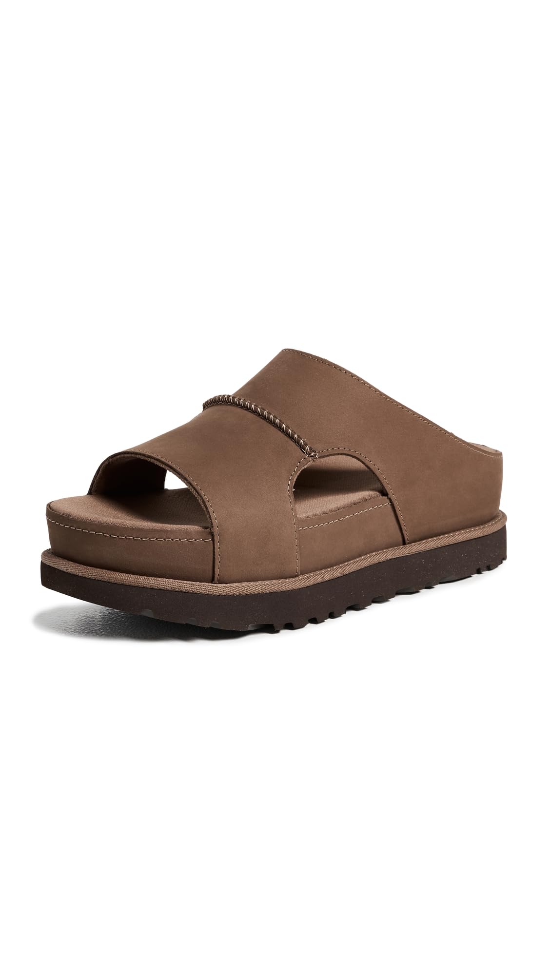 UGG Women's Goldenstar Hi Cutout Slide, Dark Chestnut, 7.5