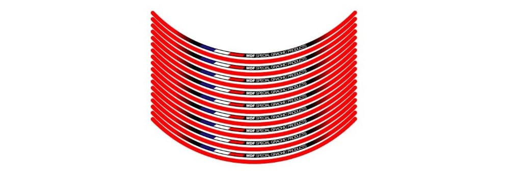 Emudiefu (MDF) rim stripe tricolor / Red lettering There 6mm 17 inch corresponding RIM-6M-T5RD-17