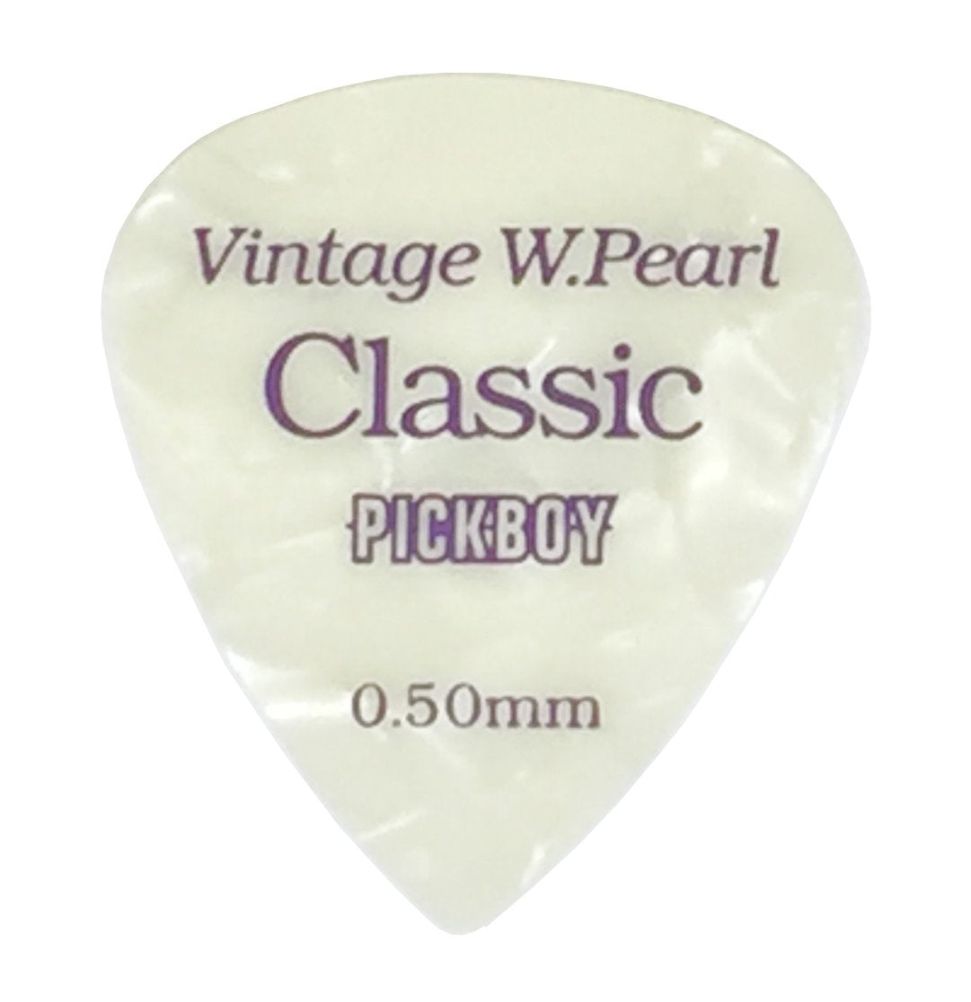 Pickboy Vintage Pick, Pearl, Cellulose, 1.00mm, 50 picks