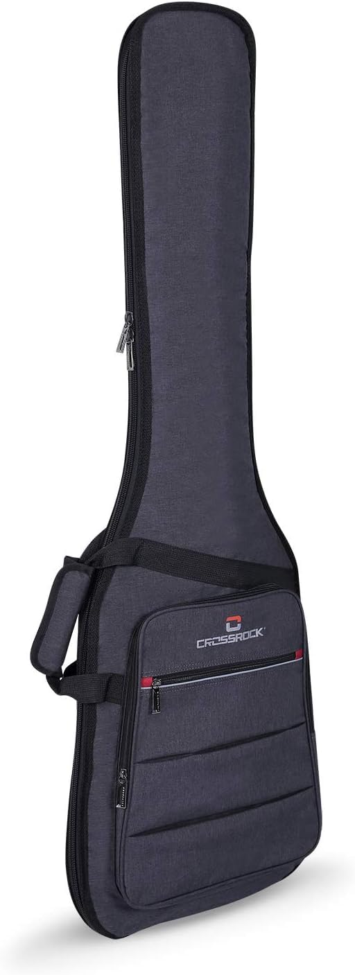 Crossrock CRSG107B Bass Guitar Bag, 10mm Padding, Backpack Available,Dark Grey (CRSG107BGR)