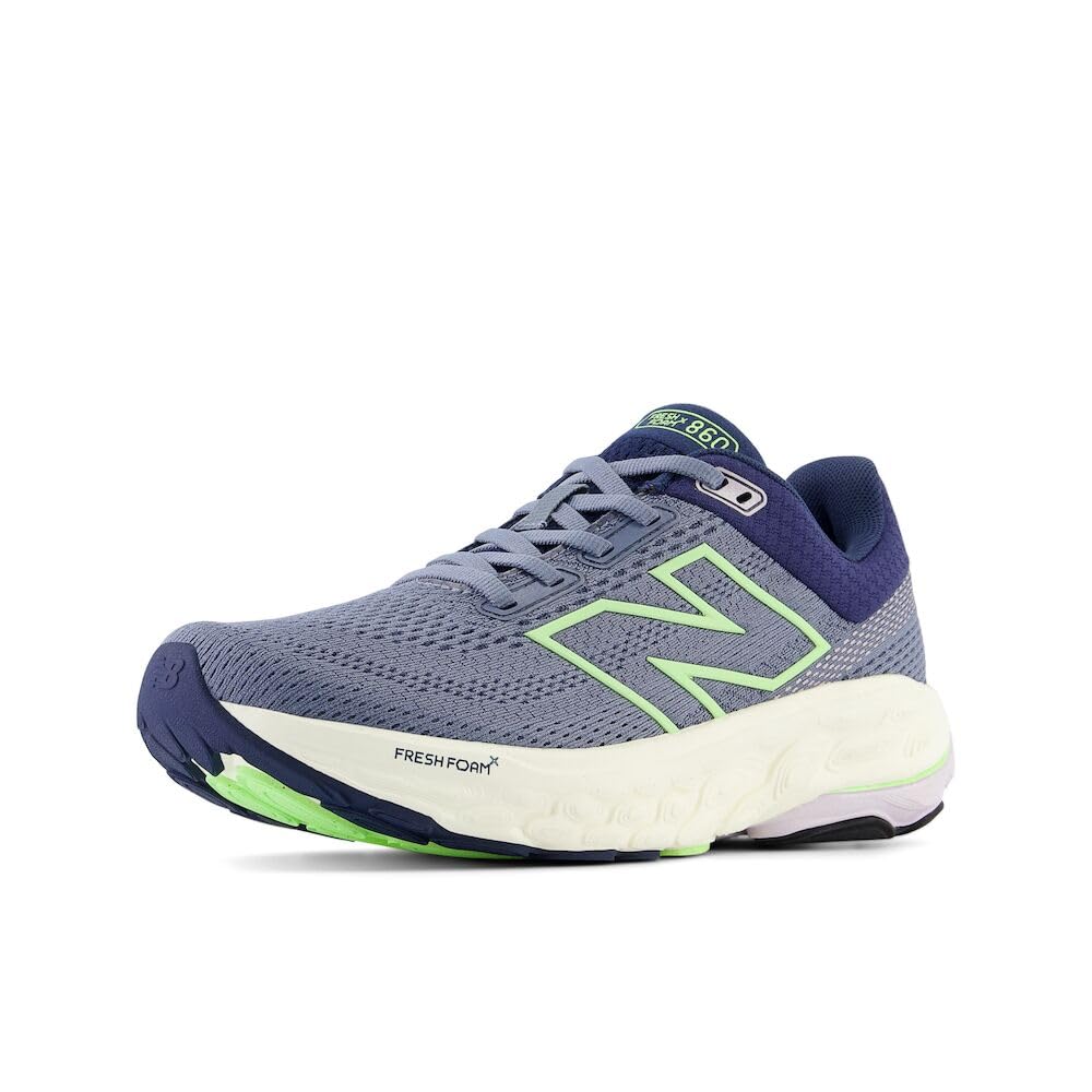 New Balance Women's Fresh Foam X 860 V14 Running Shoe, Arctic Grey/Sea Salt/Bleached Lime Glo, 5 W