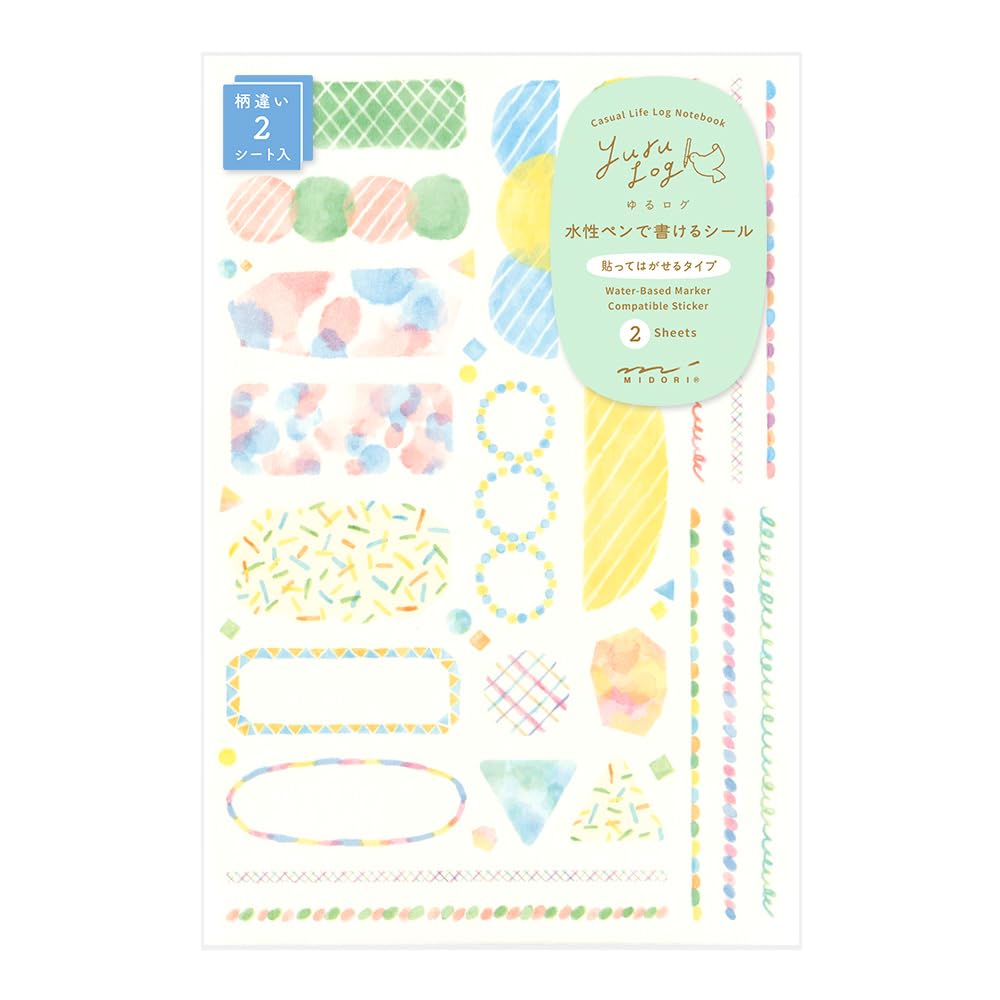 Midori Yuru Log Writeable Stickers