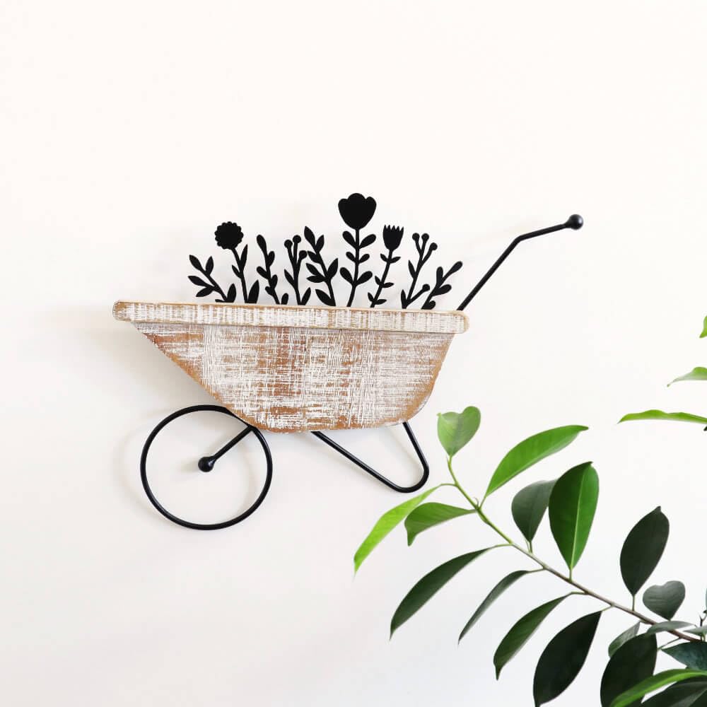 かわ畑貿易 Wall Decor Flower Cart Wall Decor