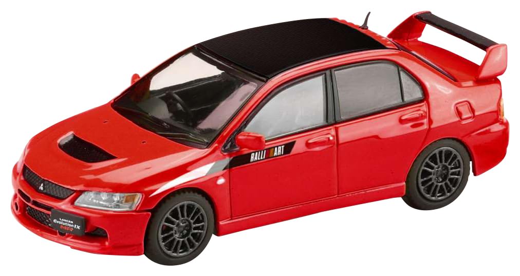 1/64 Mitsubishi Lancer Evolution 9 MR GSR JDM Custom with Engine Display Model Red Solid