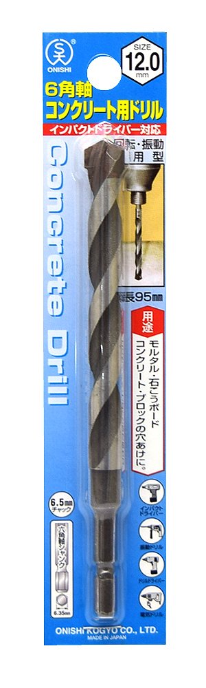 ONISHI Hexagonal Shank Drill for Concrete NO24-120