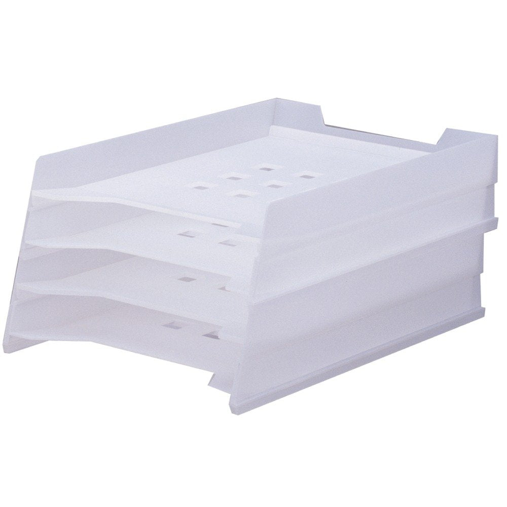 Lihit Lab A7300-1 Multi-Letter Tray, A4, Milky White