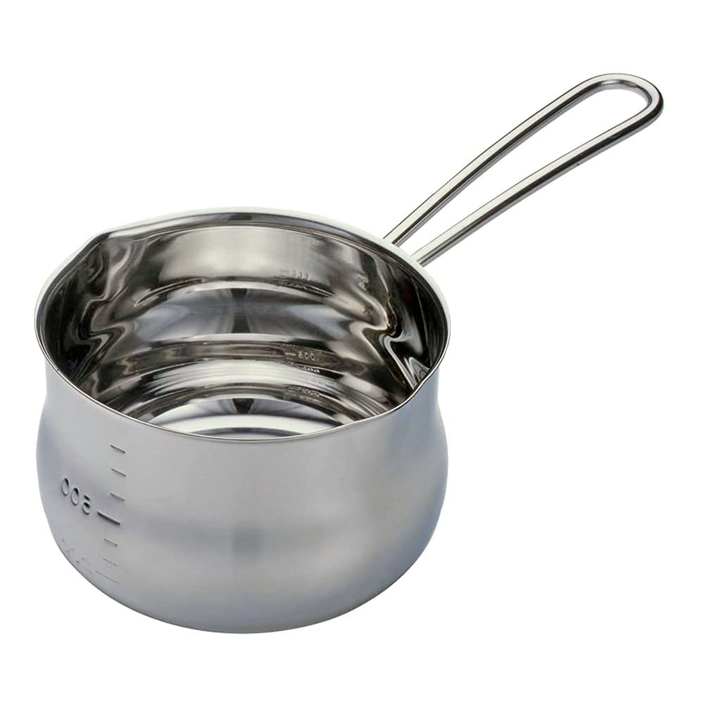 Shimomura 14966 Milk Pan, 4.7 inches (12 cm), Made in Japan, 0.3 gal (1.0 L) for Direct Fire with Spout Included Measuring Measuring Measuring Small Soup Making Baby Food Warming Milk Single Hand Pot