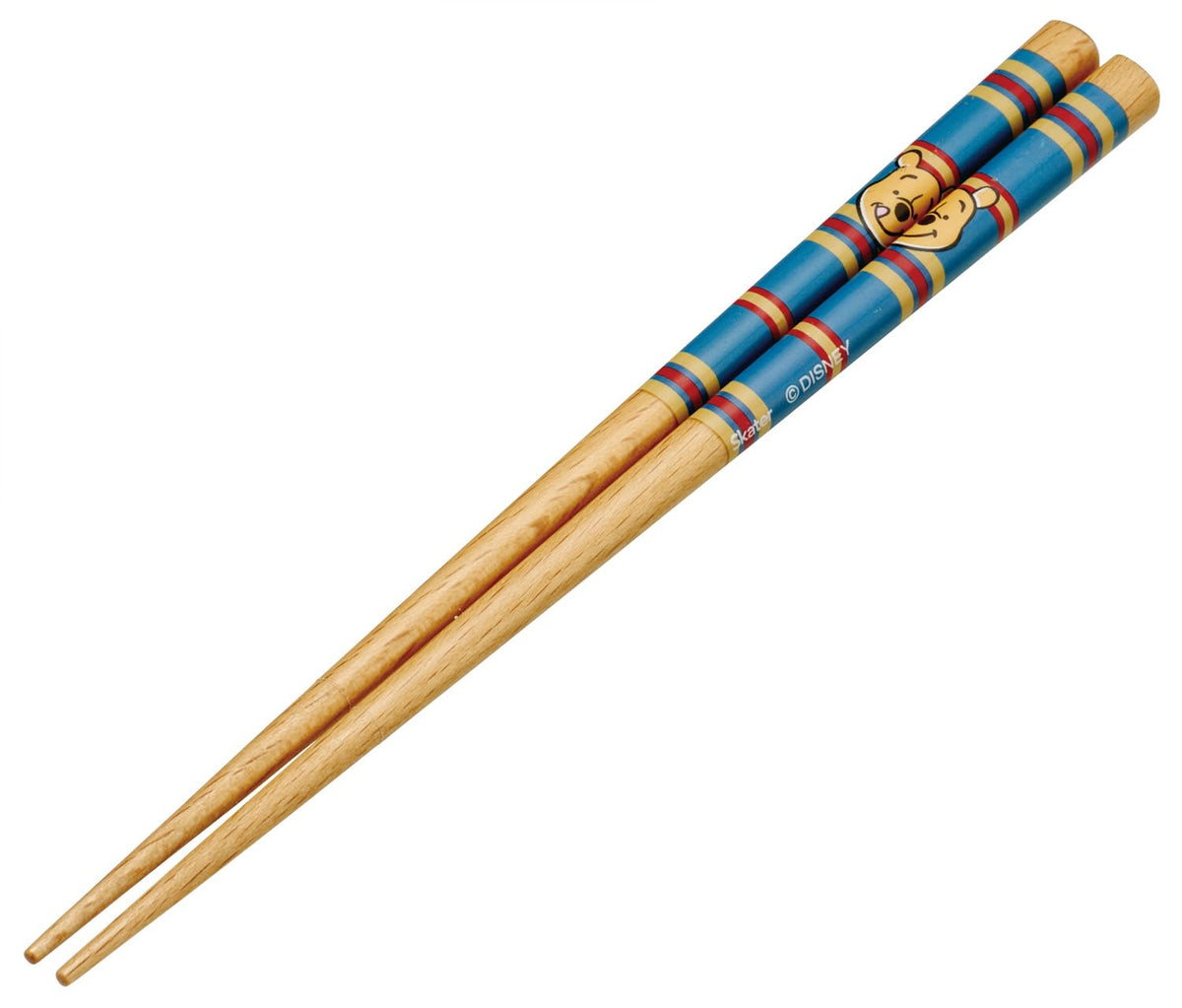 Skater ANNSQ3-A Chopsticks, Square, Round Tip, 7.1 inches (18 cm), Wood, Disney Winnie the Pooh
