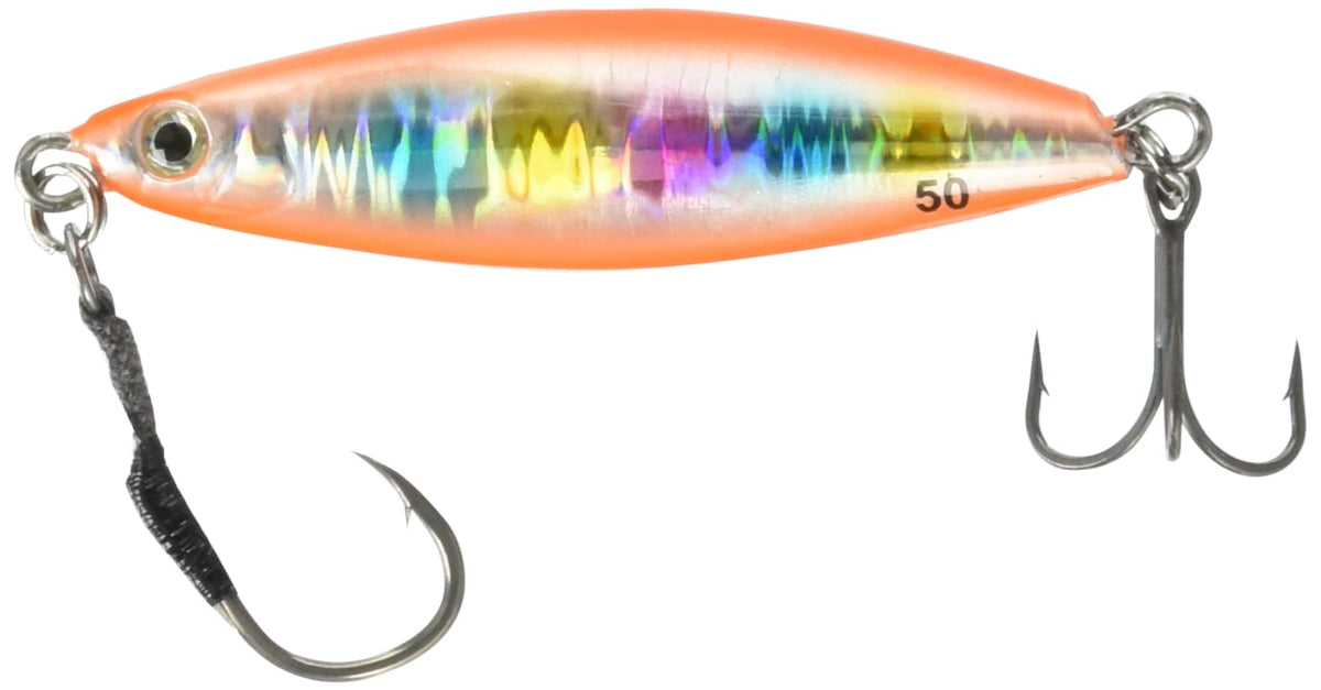 Bassday FL-134 Metal Jig Bungee Shot 50, 2.8 inches (70 mm), 1.8 oz (50 g), Double Orange Rainbow Lure