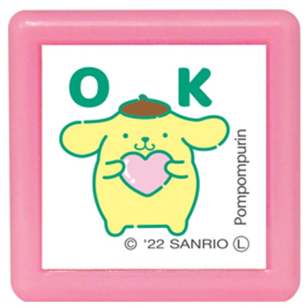 Kodomonokao 2410-009 Kodomonokao Stamp Sanrio Characters Mini Pong Stamp Pompompurin OK Ink Color Green