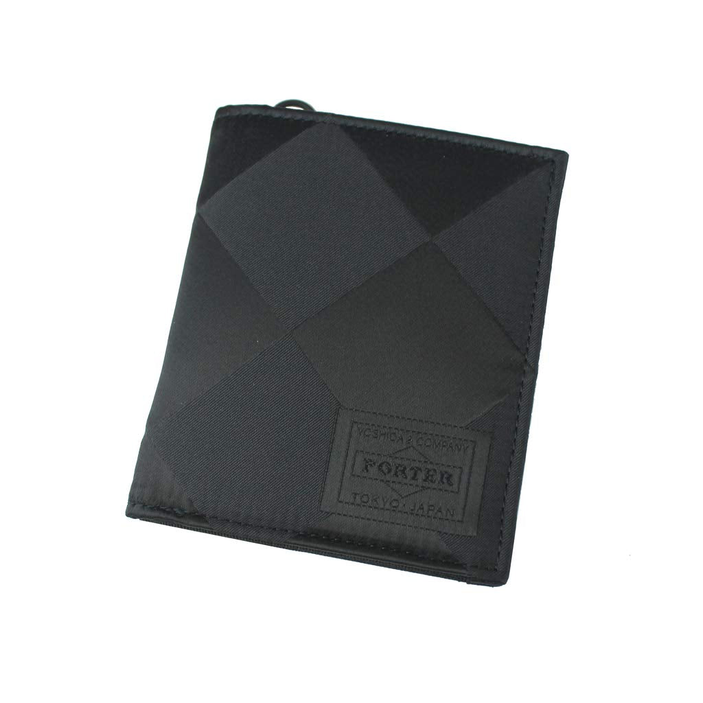 Porter GHILLIE Bi-Fold Wallet 886-16143, Diamond Shape Black, W9.5×H11×D1.5cm