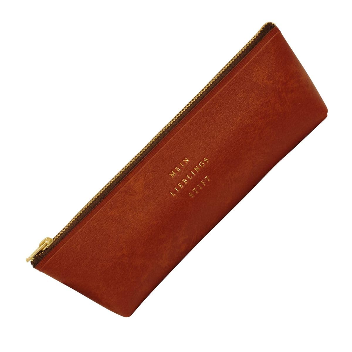 Hi-Tide GP073 Zipper Pen Case, Classic, Brown