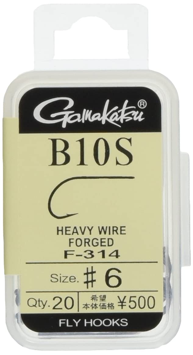 Gamakatsu Fly Hook B10S No. 6, 20 Pieces NS Black F314 12882