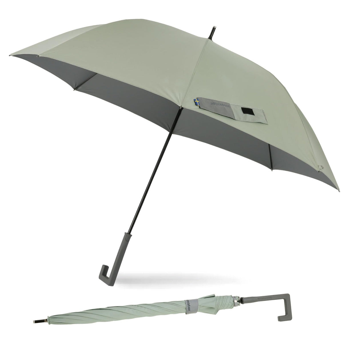 Ogawa Parasol Men's Umbrella, Large, Durable, Fiberglass Ribs, Heat Blocking, Light Blocking, UV Protection, Over 99%, Innovator Innovator, Water Repellent, Back Coating, pale green, 65cm