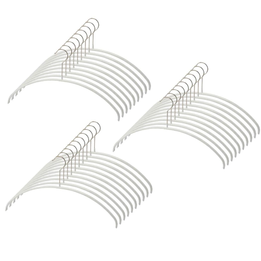 Mawa 120239 Non-Slip Hangers, Human Body Hangers, Made in Germany, Set of 30, White